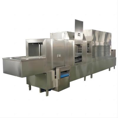중국 구내 식당 높은 온도 산업적 접시 세척 기계 컨베이어 OEM 판매용