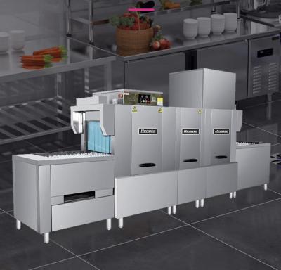 China High Capacity Semi Integrated Conveyor Commercial Dishwasher For Restaurant Countertop Glass And Dish Washing à venda