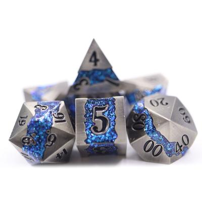 China Zinc Alloy Metal RPG Dice Hand Sanded Wear Resistant For Collection for sale