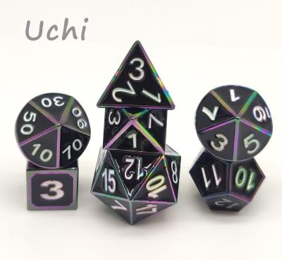 China Sturdy Hand Pouring Colored Dice Sets , Metal Unique Polyhedral Dice for sale