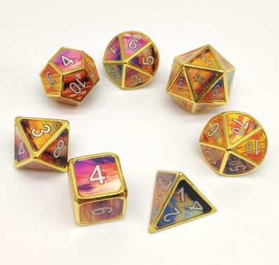 China Metal Polished Custom Made Dice Sets , Gold Plated Beautiful Dice Set for sale