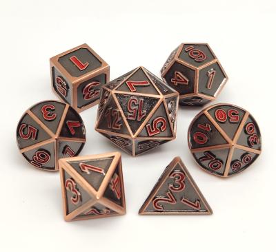 China OEM Metal RPG Dice Set Hand Carved Die Casting Neat Sharp Edges for sale