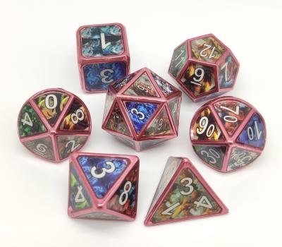China Odorless Sturdy Metal Polyhedral Dice Set , Wear Resistant Metal Mini Dice for sale