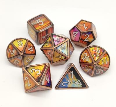 China Hand Polished Metal RPG Dice Lightweight Neat Sharp Edges Polyhedron for sale