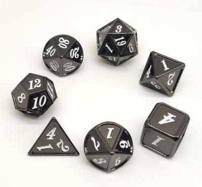 China Hand Carved Black Metal RPG Dice Sturdy For Dungeon And Dragon for sale