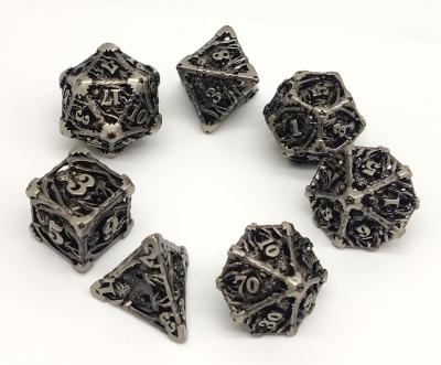 China Odorless Tabletop Black Polyhedral Dice , Lightweight Sharp Metal Dice for sale