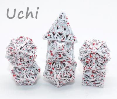 Chine Métal blanc Mini Polyhedral Dice Hand Pouring pour la collection à vendre