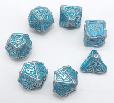 China Hand Polished Sharp Mini Polyhedral Dice Set 7 Piece For Collection for sale