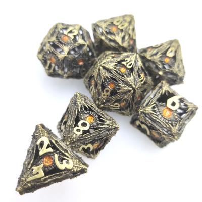 China Bulk Polyhedral Dice Hand Pouring Set Lightweight Polished RPG Dice Set for sale