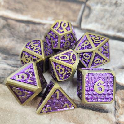 China Odorless Lightweight Dnd Metal Dice Set Polyhedral Game Card Game  Purplish silver for sale