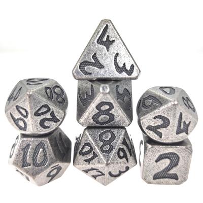 China Dice Set For DND or RPG Dice Set Hand Carved Light weight Luxury Metal for sale