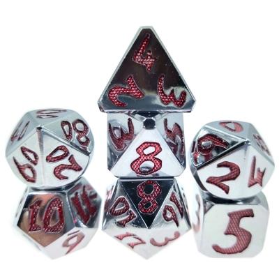 China sliver red Odorless Lightweight Multi Function Polyhedron Dice Dice Set Sturdy 7 Pcs Size 12cm For Rpg Game à venda