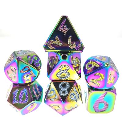 China Poker Chip Sturdy Tabletop RPG Wear Resistant Polyhedral Dice Set Dazzling For Rpg Game à venda