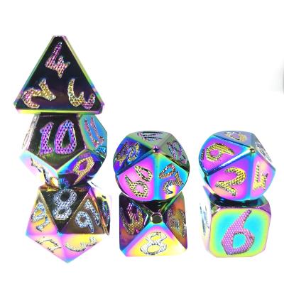China Chip Dice Set Gold 	Custom Dice For Dungeons And Dragons Polyhedral Dice Set en venta