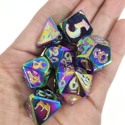 China Card Game Surface Hand Carved Resin Polyhedral Dice Color Customization Pretty Dice Sets for sale