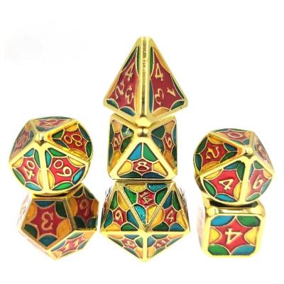 China TRPG Running Group Metal Dice Dragon And Dungeon Colorful Color Spiderweb for sale