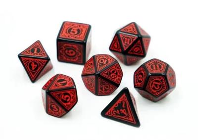 China Fashionable RPG Game Dice Set 20mm Black Background Color Pattern for sale