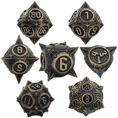 China Retro Copper Meteor Hammer Metal Dice Dragon And Dungeon DND RPG D20 for sale