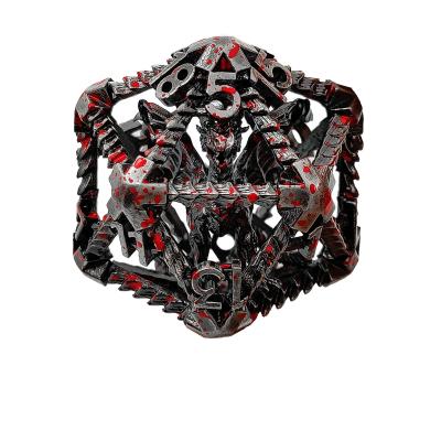 China 20 Sided Metal Hollow Dice D20 Large-Scale DND Polyhedral RPG Dungeons And Dragons à venda