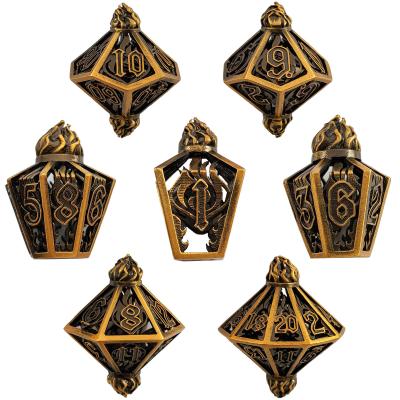 China Bird Cage Hollow Multi Face Metal Dice Of Bade Gate Dungeon And DND#RPG for sale