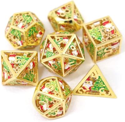 China Christmas Hollow Multi Noodle Metal Dice Digital DND Dragon And Dungeon TRPG Multi -Faceted en venta