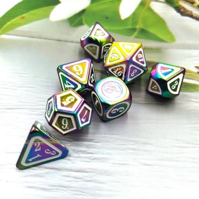 China Solid Colorful Metal Dice Set Electric Sword Craft Dragon And Dungeon for sale