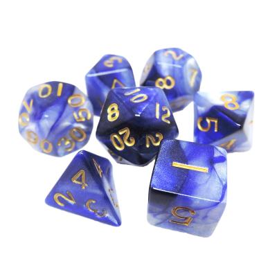 China Poly Color Resin Dice Set#Rpg#Dnd#Coc Marble Pattern Preminum and Luxury for sale