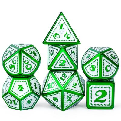 China Green Dragon Scale Metal Dice Set Multi-Faceted Board Game Dragon And Dungeon#Dnd#Coc for sale