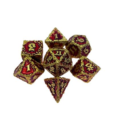 China Red Tree Vine Metal Multi -Face Dice Collection Desktop Game Dnd&Rpg&Coc for sale
