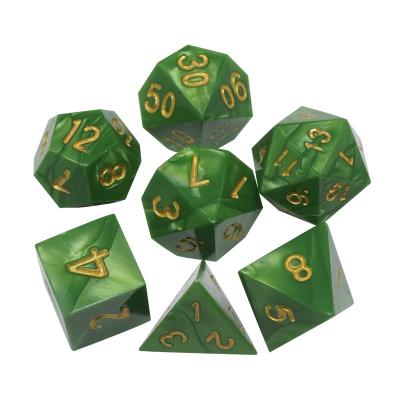 China Green Marble Natural Resin RPG Dice Multi - Noodle Dnd Dice Set for sale