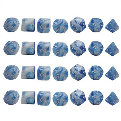 China Blue Marble Natural Resin RPG Dice Character Plays Hand Made for sale