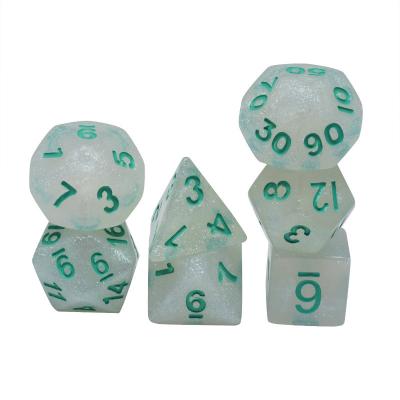 China Smooth Crystal Resin RPG Dice Handcraft Resin Polyhedral Dice for sale