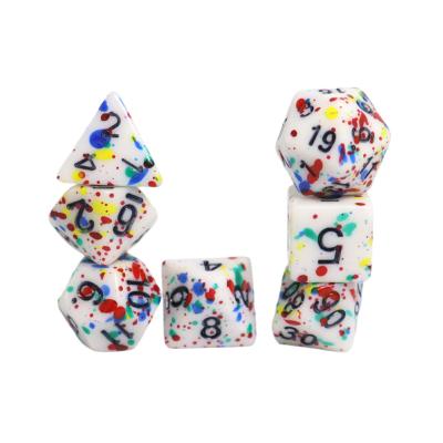 China Graffiti Phantom color resin board game dice set dnd dice for sale
