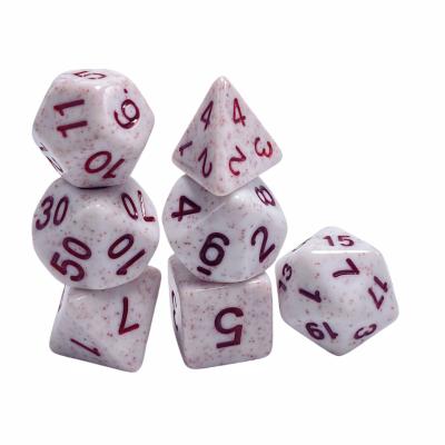 China Red word red spotted ore resin character playing board game dice set dnd dice en venta