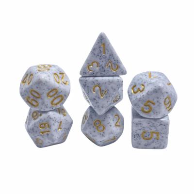 China Golden font gold spots ore ore resin character playing board game dice set dnd dice for sale