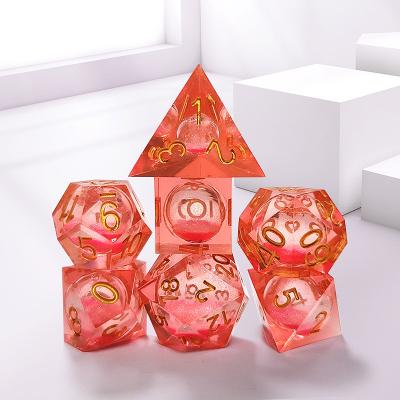 China Light Red Crystal Resin Polyhedral Dice Tasteless Non Toxic for sale
