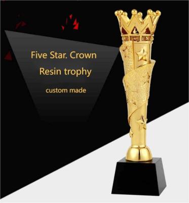 China Medal Style Custom Resin Trophies Gold Or Silver Plated for sale