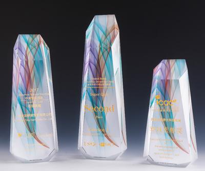 China Multi Color Crystal Resin Trophy Clear And Wear Resistant Te koop