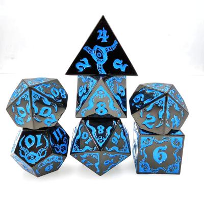 China Devil's Eye role-playing metal multifaceted dice set TRPG COC DND for sale