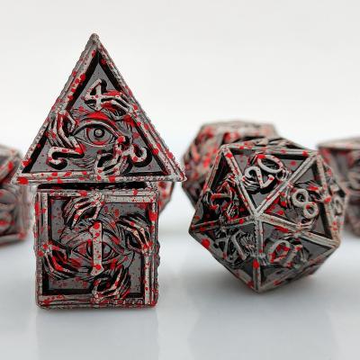 中国 Luxurious Metal Polyhedral Dice 8 Active Colors TRPG Dungeons And Dragons Dnd Metal Dice Set 販売のため
