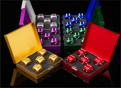 China Portable Round 16mm Color Metal Dice Set Creative Leisure Aluminum Alloy Dice for sale