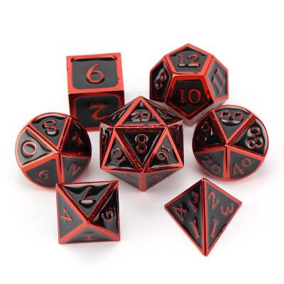 China Custom metal solid dice D20 game D & D polyhedron DND dice set RPG dice Te koop