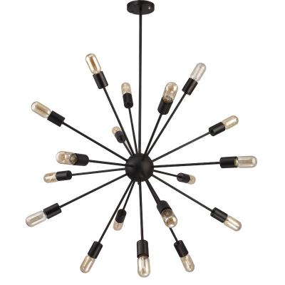 China Cross-border Loft Black Retro Industrial Style Chandelier Pendant Light LED Rustic for sale