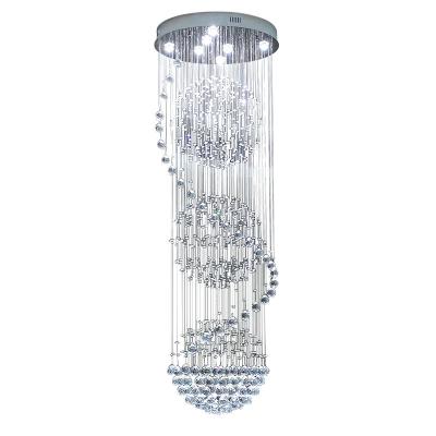 China LED Round Spiral Lustre Crystal ball ceiling Lighting flush mount drop pendant lamp Chandeliers Pendant Lights Modern for sale