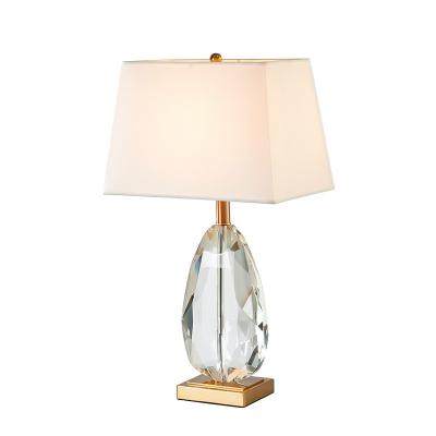 China Modern Luxury bedside table lamps for Hotel Home Living Room Decoration Desk Light with White Lampshade for sale