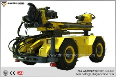 China Four Wheel Mounted Dust Collector Raise Boring Machine , 100m Underground Dth Drill Rig for sale