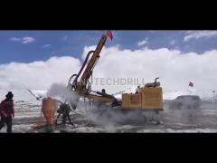 Air reverse core drill rig working site