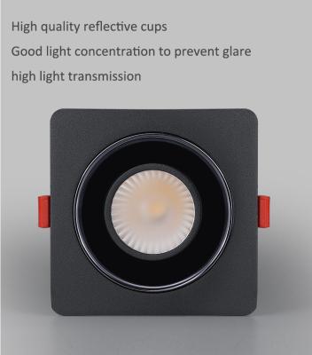 China Black Square Recessed Led Downlights 12w Multifunction With Removable Cob for sale