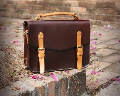 China LH-62-3 Handmade Handbags Vintage Briefcase Genuine Leather Ladies Bags en venta