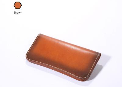 China Cool Wallets for Men Brown Long Wallet Genuine Vegetable Tanned Leather Wallet en venta